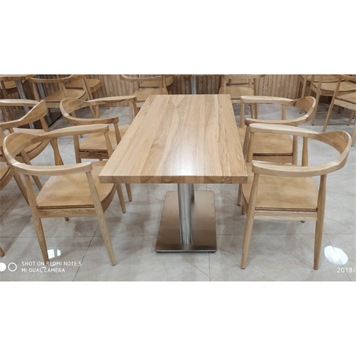 学校食堂专用餐桌椅_中式实木食堂餐桌椅