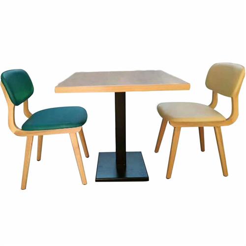 铁艺桌脚实木台面北欧风格西餐厅桌椅