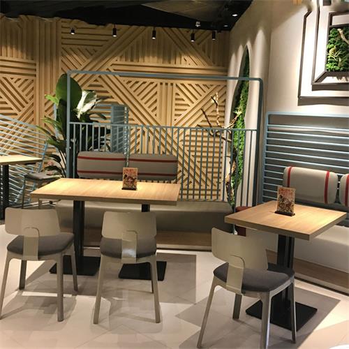 现代简约奶茶店快餐店西餐厅实木桌椅